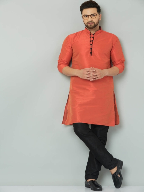 

Kaifoo Men Silver-Toned Pleated Kurti with Pyjamas
