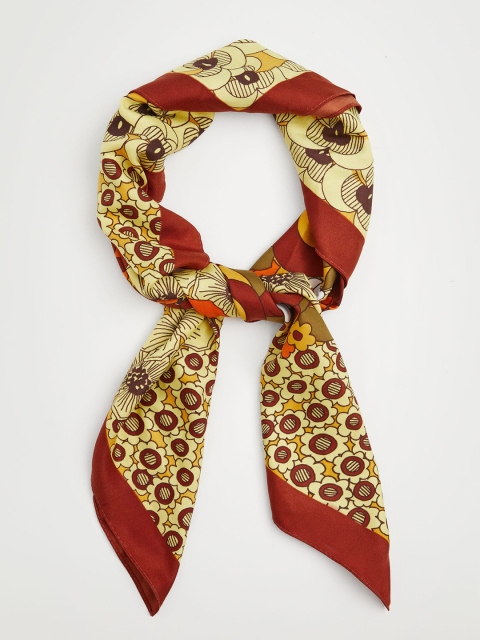 

MANGO Women Yellow & Brown Printed Scarf