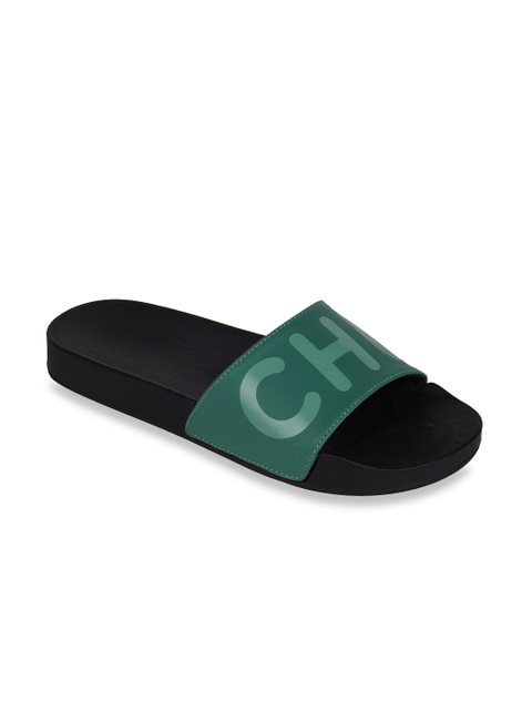 

CHUPPS Men Green & Black Printed Rubber Slip-On