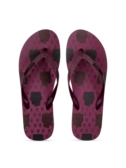 

CHUPPS Men Purple & Black Printed Rubber Thong Flip-Flops