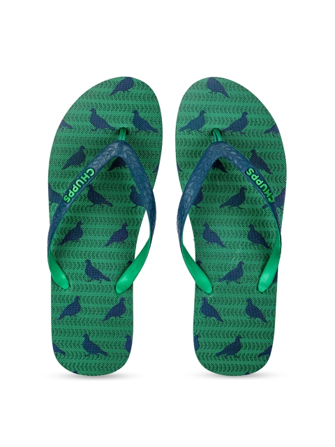 

CHUPPS Men Green & Blue Printed Rubber Thong Flip-Flops