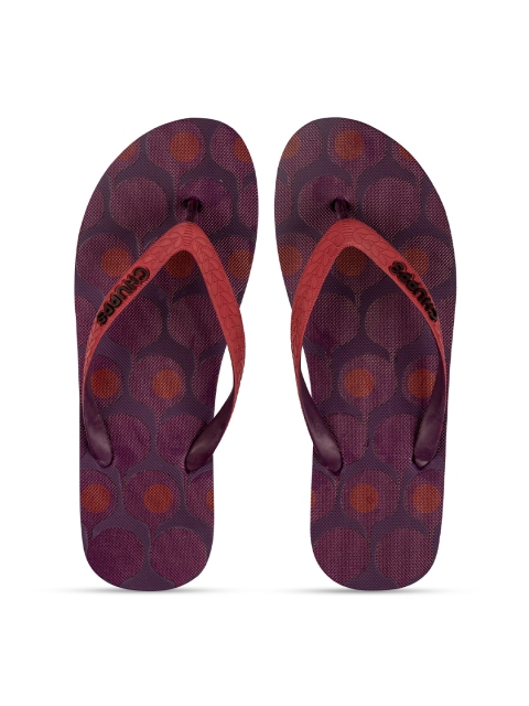 

CHUPPS Men Red & Maroon Printed Rubber Thong Flip-Flops