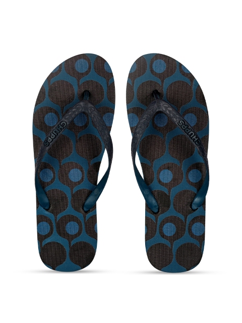 

CHUPPS Men Green & Black Printed Rubber Thong Flip-Flops
