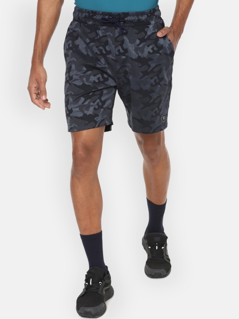 

Van Heusen Flex Men Navy Blue Camouflage Printed Shorts