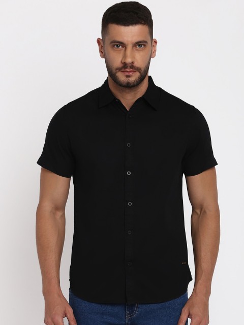 

abof Men Black Casual Shirt