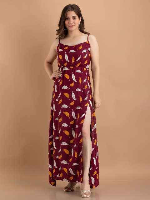 

DAEVISH Maroon Liva Maxi Dress