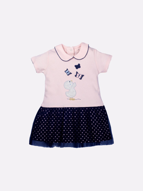 

BABY GO Pink Peter Pan Collar A-Line Dress