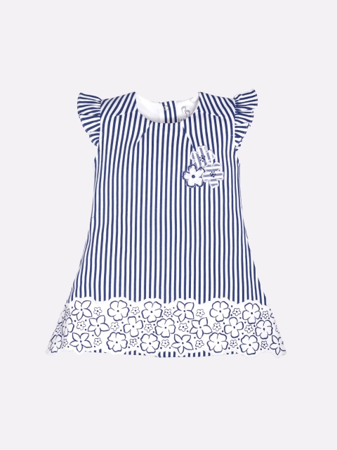 

BABY GO Navy Blue Striped A-Line Dress