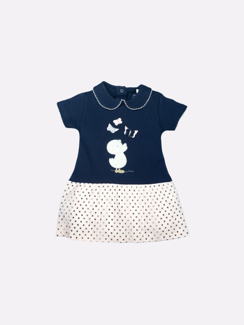 

BABY GO Navy Blue Peter Pan Collar A-Line Dress