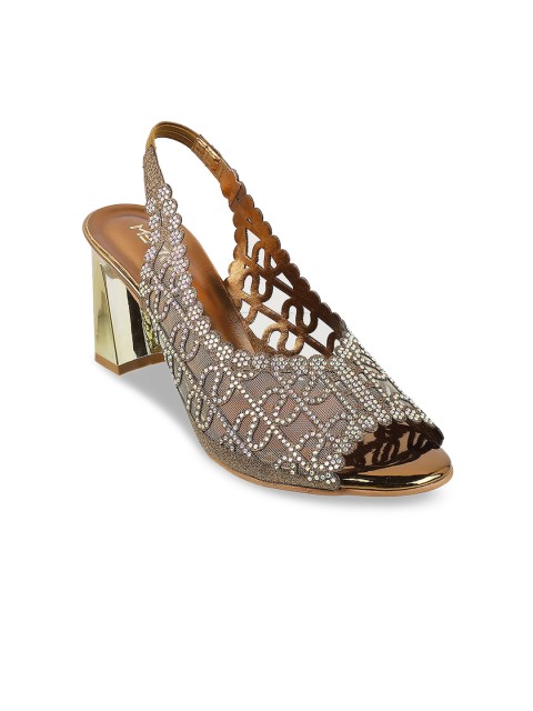 

Metro Gold-Toned Block Peep Toes