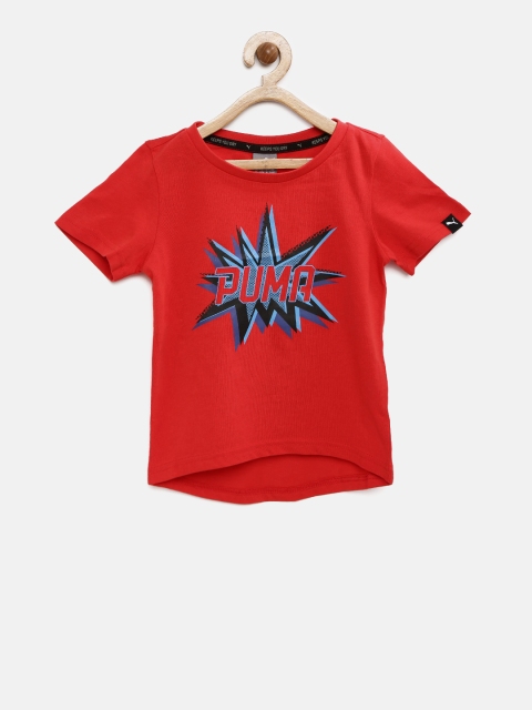 

Puma Boys Red Pow Printed Round Neck T-shirt