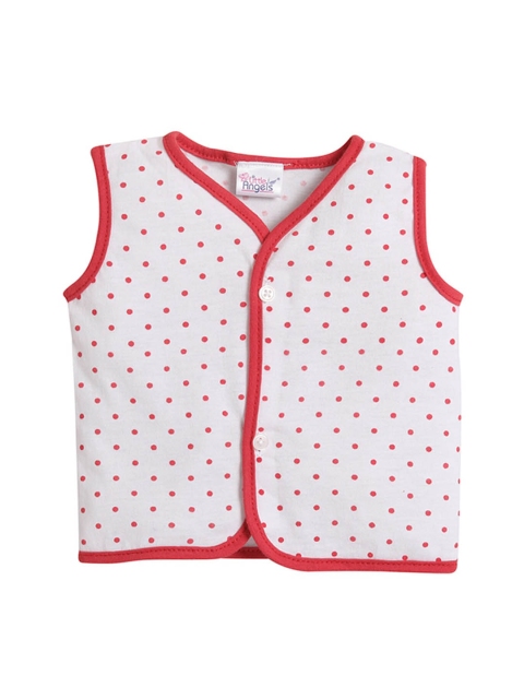 

Little Angels Infant Red & White Printed Cotton Jhabla