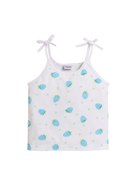 

Little Angels Infant Blue & White Printed Cotton Jhabla