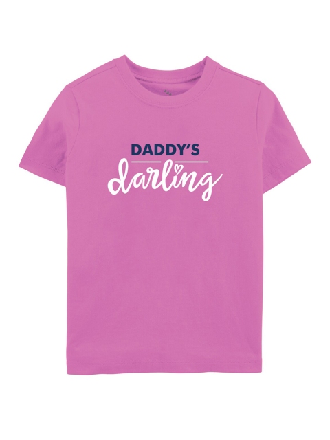 

Zeezeezoo Kids Pink Typography Printed Applique T-shirt