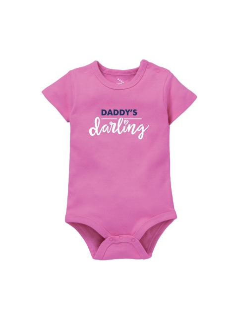 

Zeezeezoo Infant Kids Navy Blue Daddys Darling Print Bodysuit, Pink