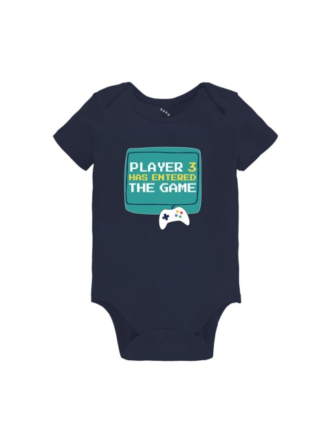 

Zeezeezoo Infant Kids Navy Blue Player 3 has Entered the Game Print Bodysuit