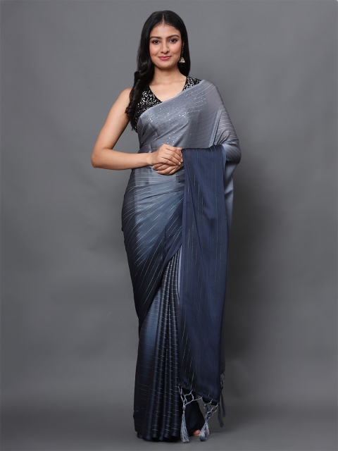 

Havida Sarees Grey Striped Pure Chiffon Saree