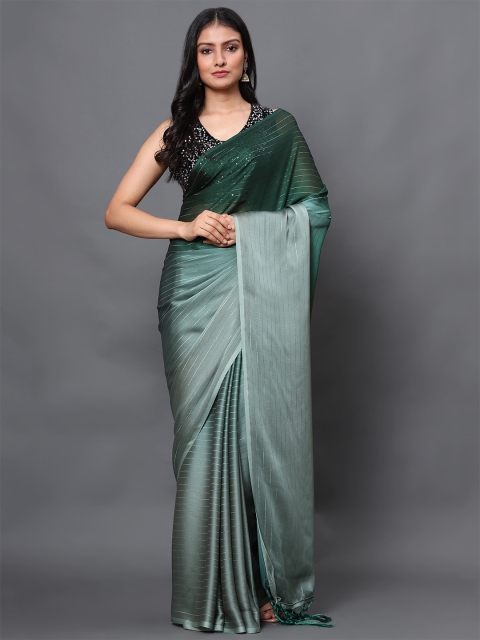 

Havida Sarees Green Striped Pure Chiffon Saree