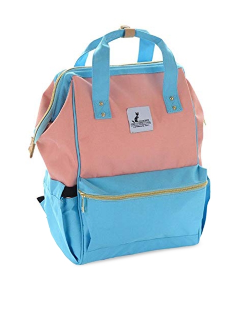 

SYGA Blue & Peach Coloured Colourblocked Diaper Bag