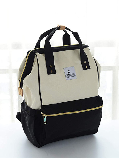 

SYGA Unisex Kids Black & Cream-Coloured Backpack