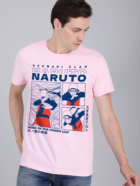 

Free Authority Men Peach-Coloured Naruto Round Neck Pale Lilac Tshirt