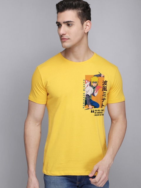 

Free Authority Men Yellow Naruto Round Neck Solar Tshirt