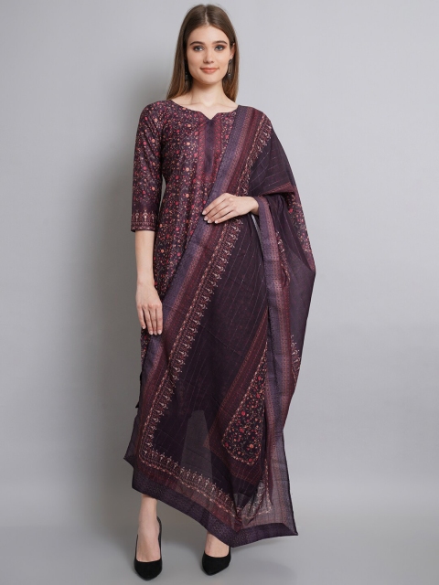 

Stylee LIFESTYLE Violet & Red Printed Unstitched Dress Material