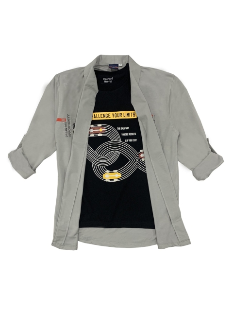 

CAVIO Boys Grey Casual Shirt