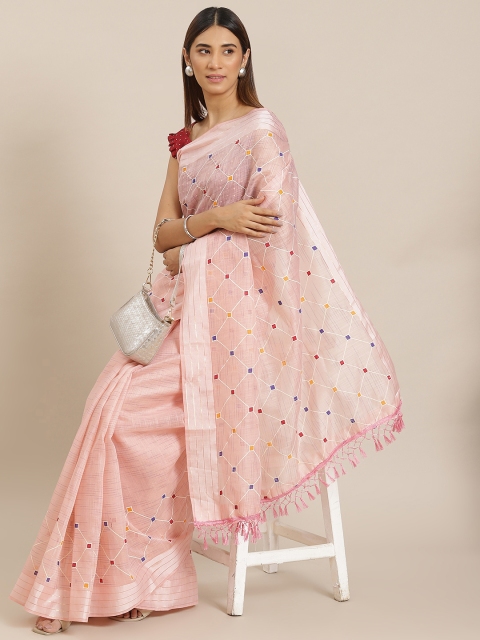 

Mitera Pink Printed Saree