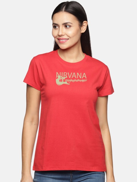 

BEVERLY BLUES Women Red Typography T-shirt