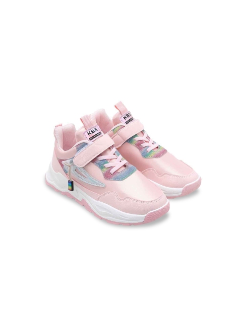 

Hopscotch Girls Pink Woven Design Sneakers