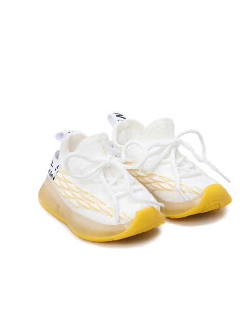 

Hopscotch Unisex Kids Yellow Woven Design Sneakers