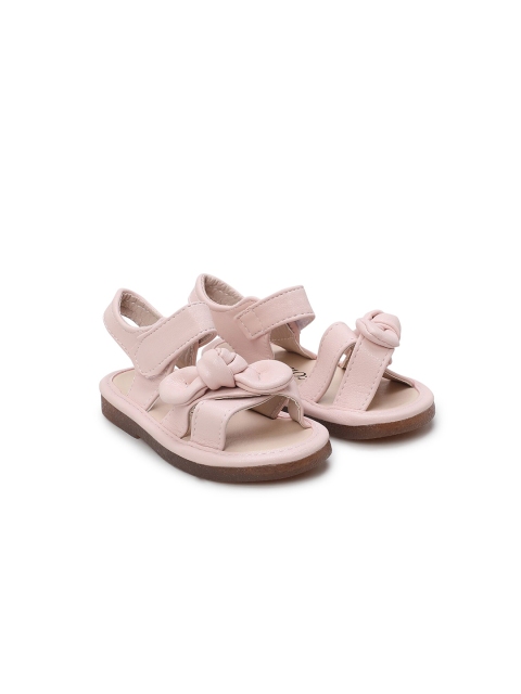 

Hopscotch Girls Pink Solid PU Comfort Sandals