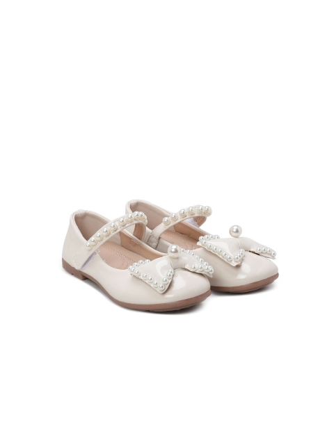 

Hopscotch Girls Beige Embellished Ballerinas with Bows Flats