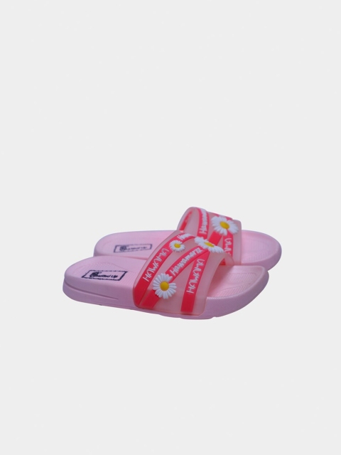 

Buckled Up Girls Pink Applique Comfort Sandals