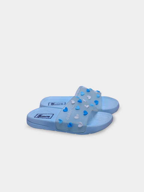 

Buckled Up Girls Blue Applique Comfort Sandals