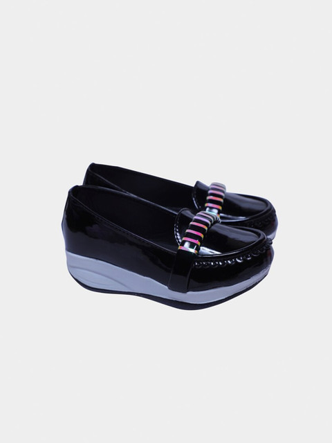 

Buckled Up Girls Black PU Comfort Sandals