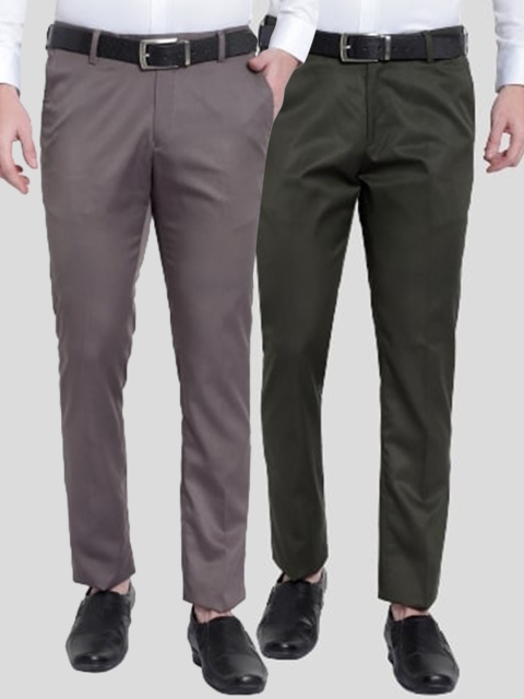 

Srey trends Men Green Smart Slim Fit High-Rise Trousers