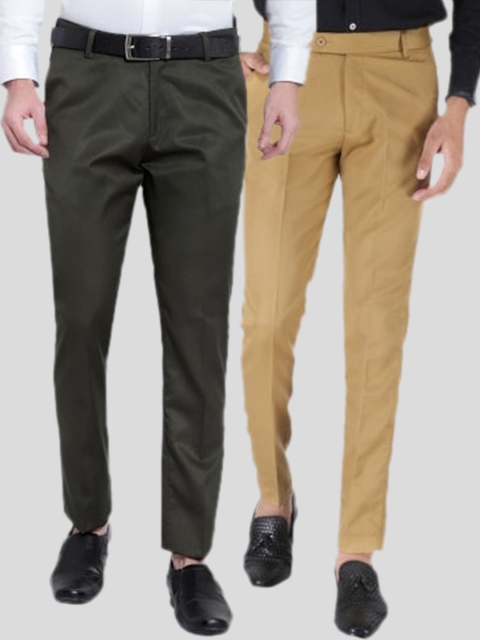 

Srey trends Men Green Smart Slim Fit High-Rise Trousers