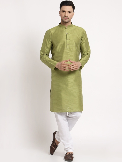 

MOHANLAL SONS Men Green Thread Work Kurta