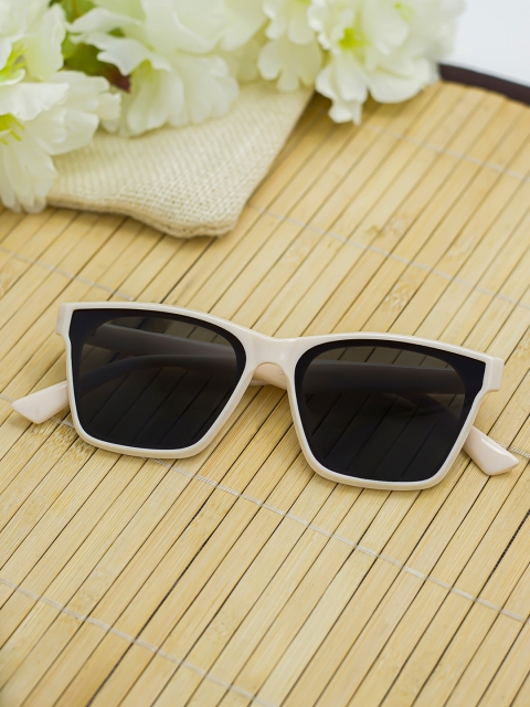 

Bellofox Unisex Black Lens & White Square Sunglasses