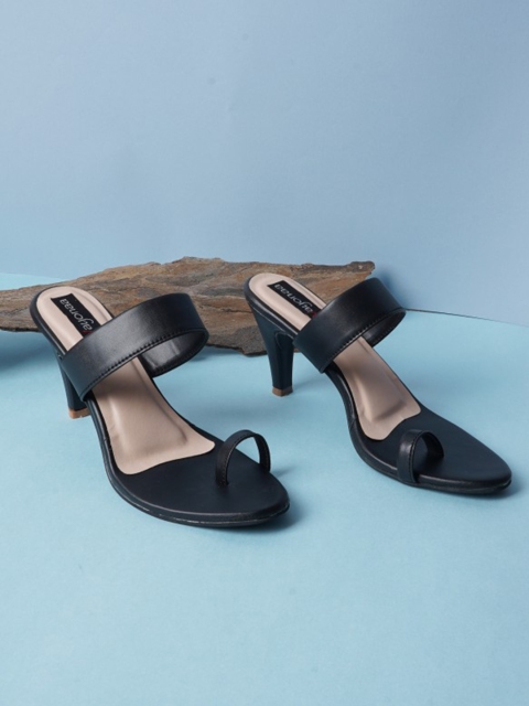 

VAYONAA Black Embellished PU Kitten Pumps with Bows