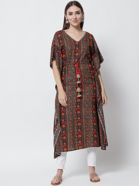 

Spera Women Multicoloured Printed Flared Sleeves Patchwork Anarkali Kurta, Multi