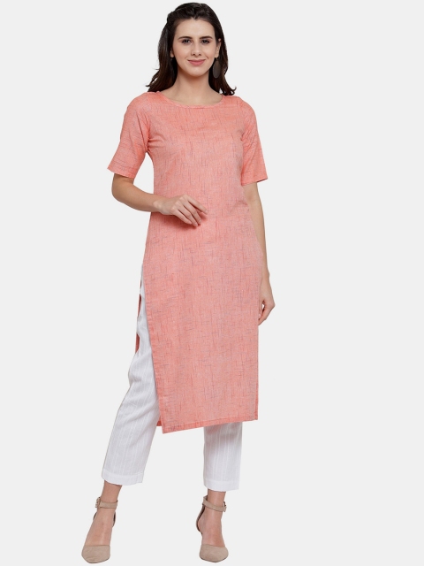 

Aarsha Women Pink Flared Sleeves Thread Work Kurta