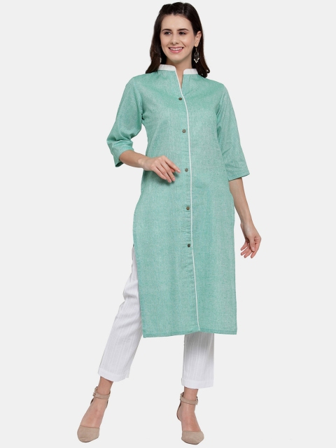 

Aarsha Women Teal Thread Work Kurta