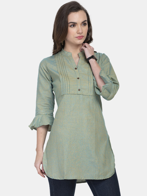

Aarsha Women Green Flared Sleeves Kurta