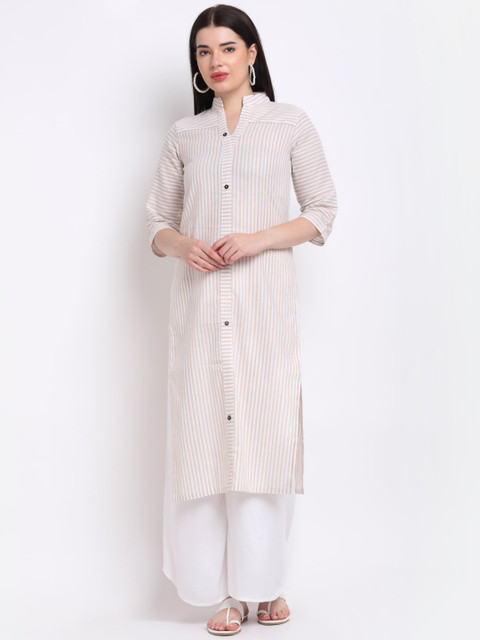 

Aarsha Women Beige Striped Kurta