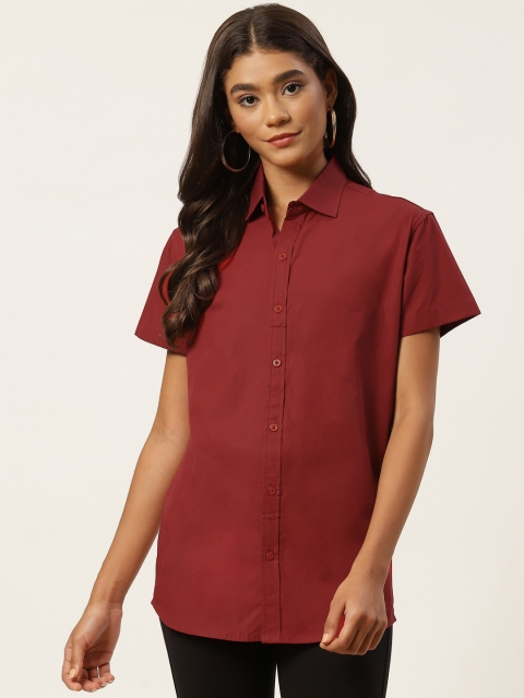 

Molcha Women Maroon Comfort Semiformal Shirt