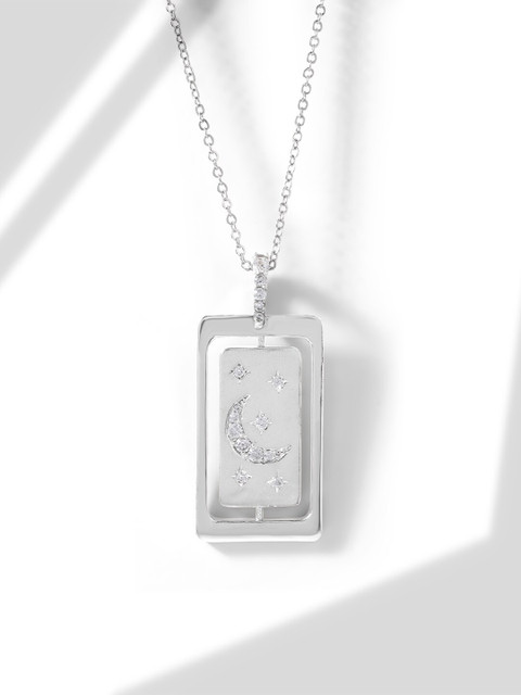 

MINUTIAE Silver-Toned Brass Silver-Plated Handcrafted Necklace