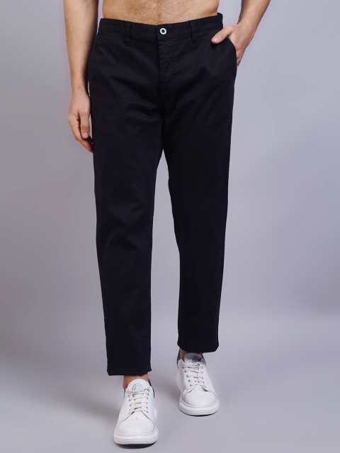 

GRACIT Men Black Smart Slim Fit Easy Wash Chinos Trousers
